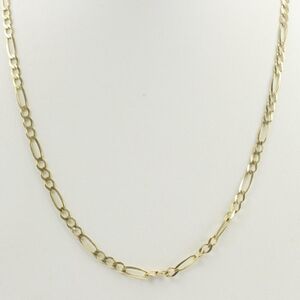 14k Yellow Gold Figaro Men Women Chain 21.5"